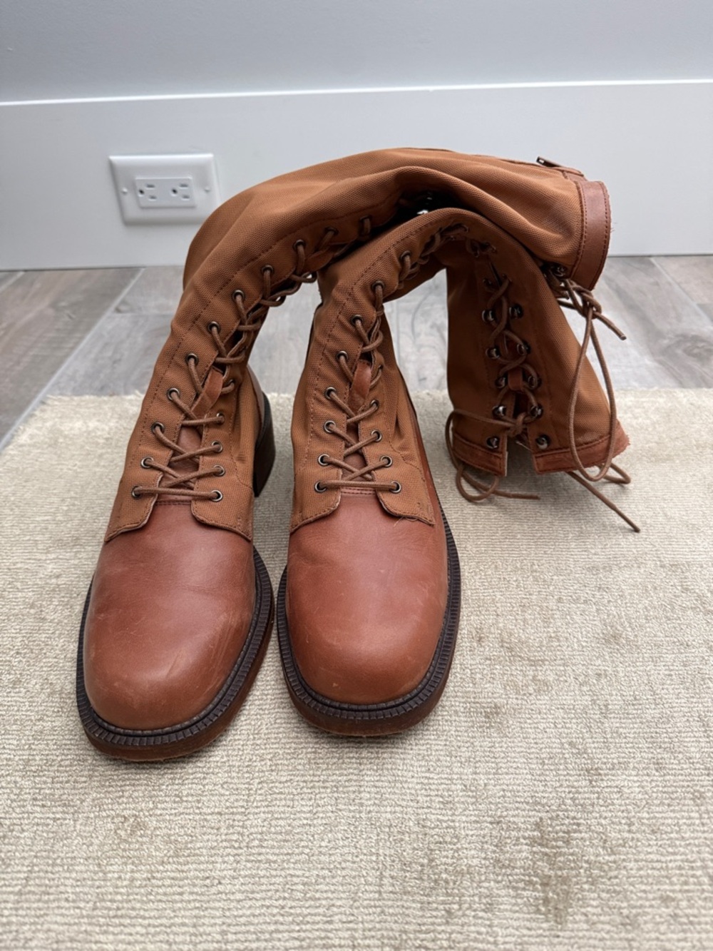 Free People Tall Lace-Up Leather Riding Boots - Picture 2 of 8